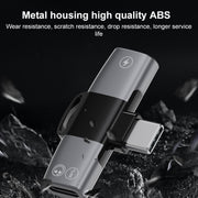 2 in 1 USB-C / Type-C to Dual USB-C / Type-C T-Type Audio Mobile Phone Charging Adapter(Tarnish)