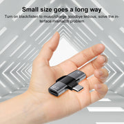 2 in 1 USB-C / Type-C to Dual USB-C / Type-C T-Type Audio Mobile Phone Charging Adapter(Tarnish)
