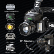 HL-03 Intelligent Induction Zoom Headlight Work Light(Black)