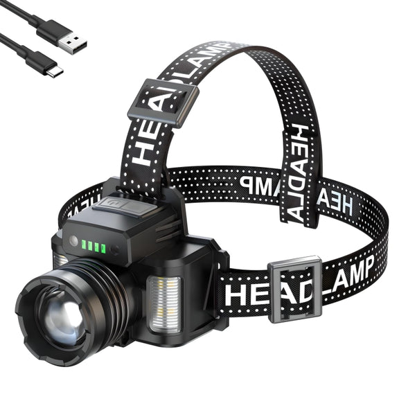 HL-03 Intelligent Induction Zoom Headlight Work Light(Black)