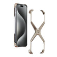 For iPhone 15 Pro Max Frameless X-shaped Metal Phone Case(Titanium Gold) - iPhone 15 Pro Max Cases by PMC TechLife | Online Shopping South Africa | PMC TechLife | Buy Now Pay Later Mobicred