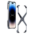 For iPhone 13 Pro Max / 14 Pro Max Frameless X-shaped Metal Phone Case(Grey) - iPhone 14 Pro Max Cases by PMC TechLife | Online Shopping South Africa | PMC TechLife | Buy Now Pay Later Mobicred