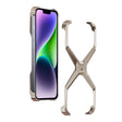 For iPhone 13 / 14 Frameless X-shaped Metal Phone Case(Titanium Gold) - iPhone 14 Cases by PMC TechLife | Online Shopping South Africa | PMC TechLife | Buy Now Pay Later Mobicred