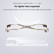 For iPhone 15 Frameless X-shaped Metal Phone Case(Titanium Gold)