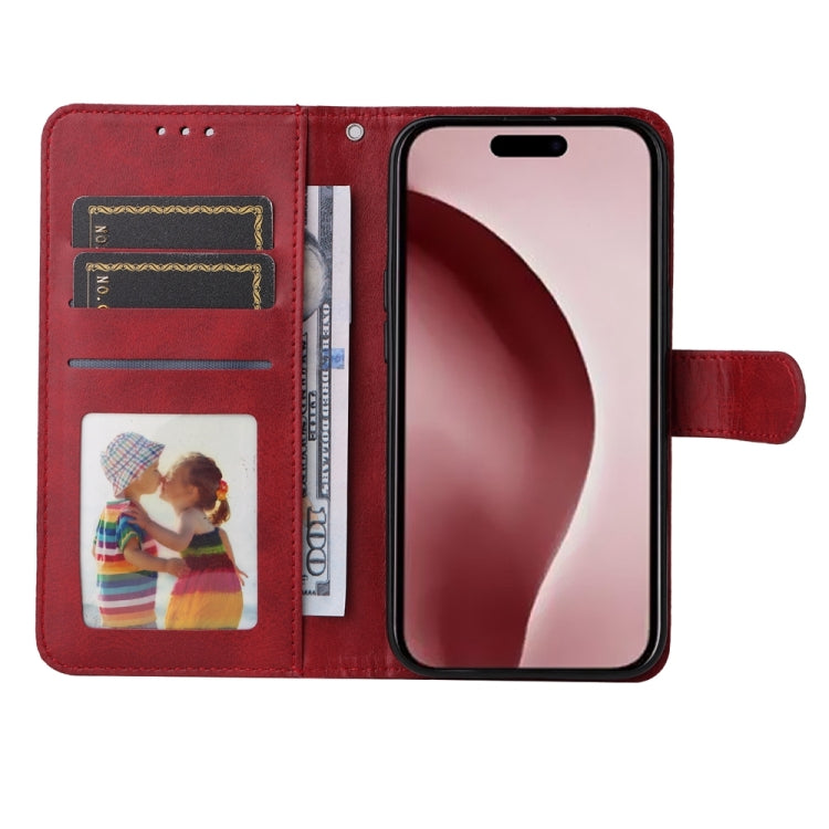 For iPhone 16 Pro Classic Calf Texture Flip Leather Phone Case(Red)