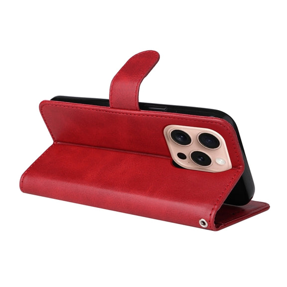 For iPhone 16 Pro Classic Calf Texture Flip Leather Phone Case(Red)