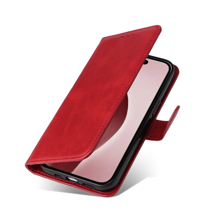 For iPhone 16 Pro Classic Calf Texture Flip Leather Phone Case(Red)