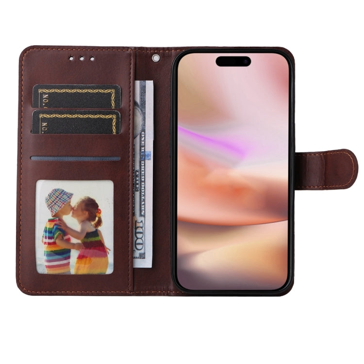 For iPhone 16 Plus Classic Calf Texture Flip Leather Phone Case(Brown)