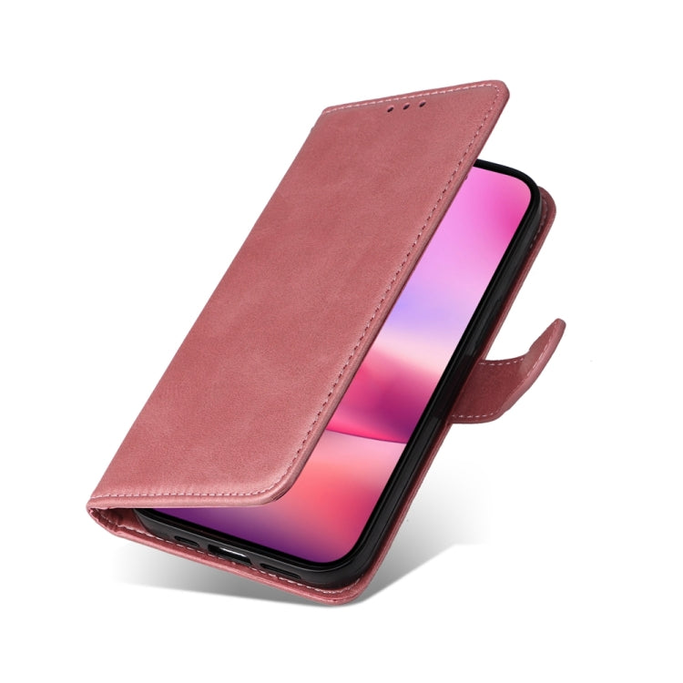 For iPhone 16 Classic Calf Texture Flip Leather Phone Case(Rose Gold)