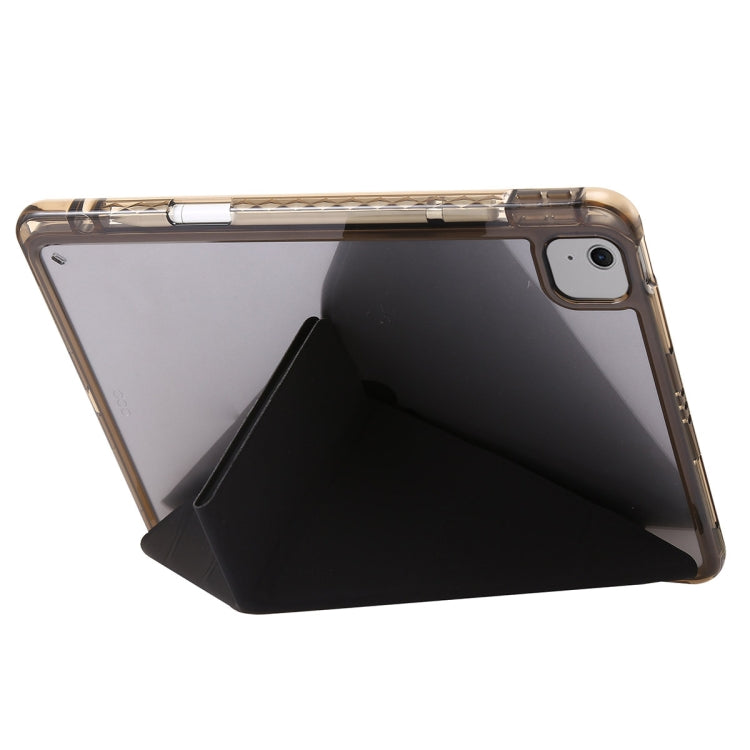 For iPad Air 13 2025 / 2024 Clear Acrylic Deformation Leather Tablet Case(Black)
