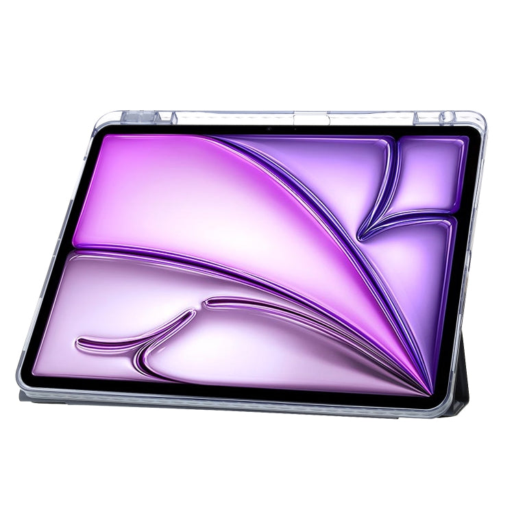 For iPad Air 13 2025 / 2024 Clear Acrylic Deformation Leather Tablet Case(Black)