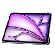 For iPad Air 13 2025 / 2024 Clear Acrylic Deformation Leather Tablet Case(Black)
