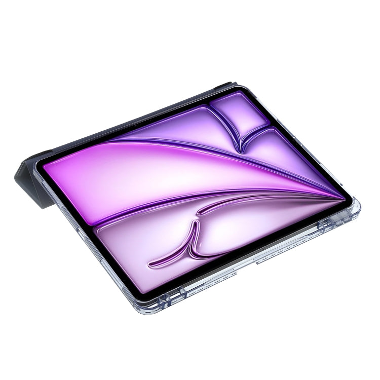 For iPad Air 13 2025 / 2024 Clear Acrylic Deformation Leather Tablet Case(Black)