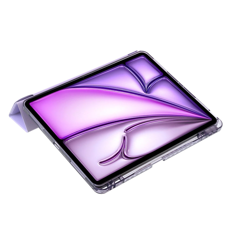 For iPad Air 13 2025 / 2024 Clear Acrylic Deformation Leather Tablet Case(Lavender Purple)