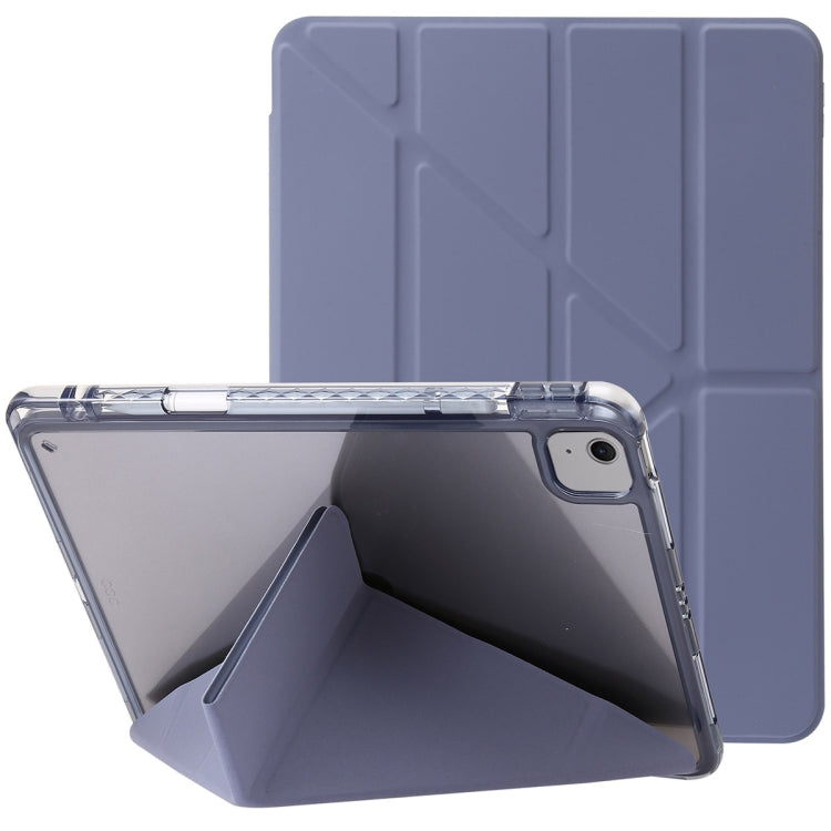 For iPad Air 13 2025 / 2024 Clear Acrylic Deformation Leather Tablet Case(Lavender Purple)