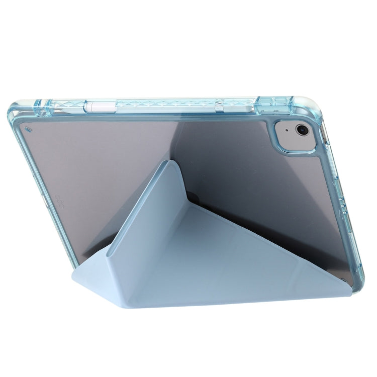 For iPad Air 13 2025 / 2024 Clear Acrylic Deformation Leather Tablet Case(Ice Blue)