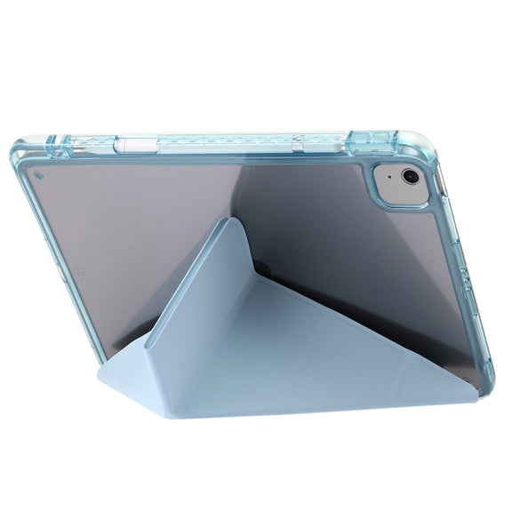 For iPad Air 13 2025 / 2024 Clear Acrylic Deformation Leather Tablet Case(Ice Blue)