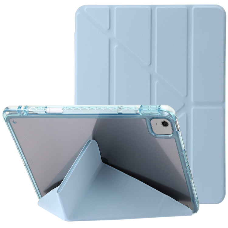 For iPad Air 13 2025 / 2024 Clear Acrylic Deformation Leather Tablet Case(Ice Blue)