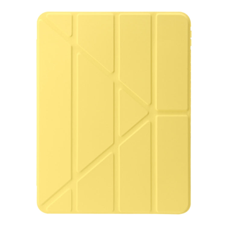 For iPad Air 13 2025 / 2024 Clear Acrylic Deformation Leather Tablet Case(Yellow)