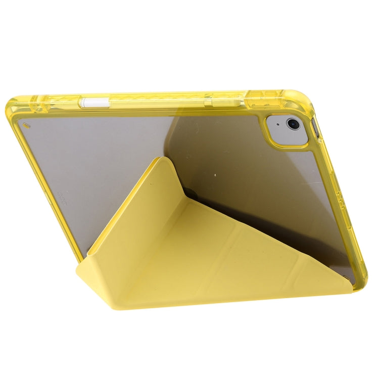 For iPad Air 13 2025 / 2024 Clear Acrylic Deformation Leather Tablet Case(Yellow)