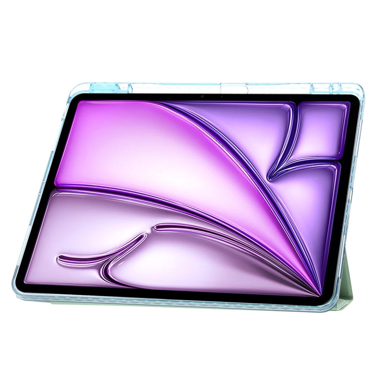 For iPad Air 13 2025 / 2024 Clear Acrylic Deformation Leather Tablet Case(Yellow)