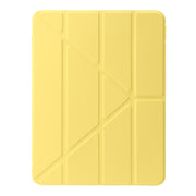 For iPad Air 11 2025 / 2024 Clear Acrylic Deformation Leather Tablet Case(Yellow)