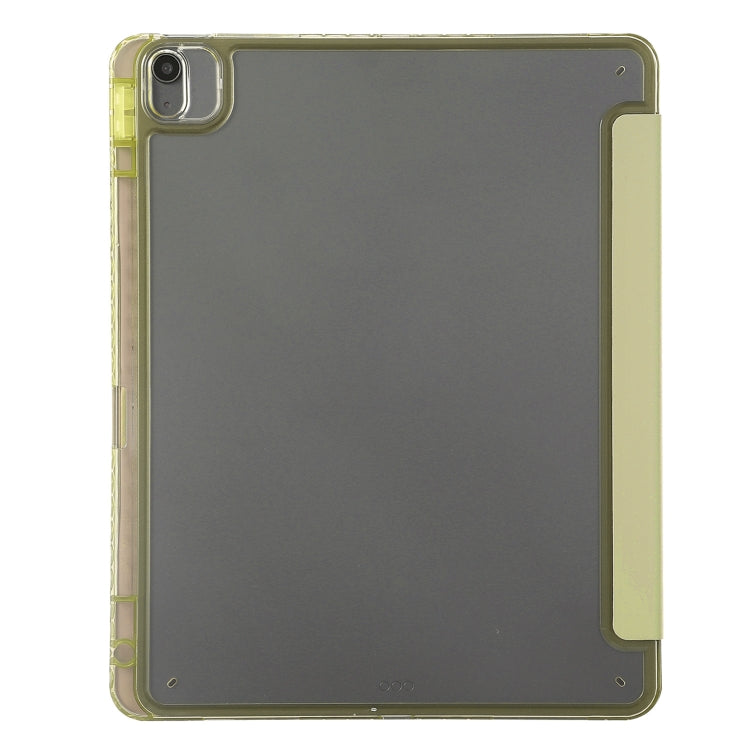 For iPad Air 11 2025 / 2024 Clear Acrylic Deformation Leather Tablet Case(Yellow)