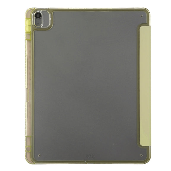For iPad Air 11 2025 / 2024 Clear Acrylic Deformation Leather Tablet Case(Yellow)