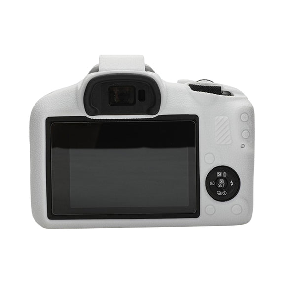For Canon EOS R100 Litchi Texture Soft Silicone Protective Case(White)