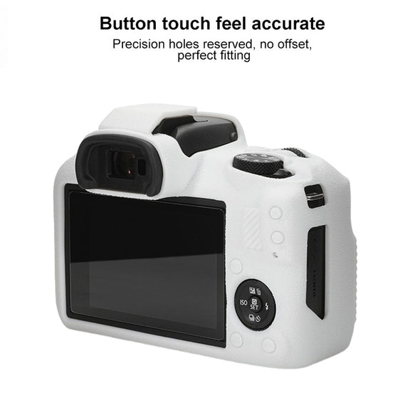 For Canon EOS R100 Litchi Texture Soft Silicone Protective Case(White)