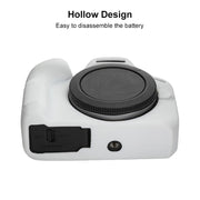 For Canon EOS R100 Litchi Texture Soft Silicone Protective Case(White)