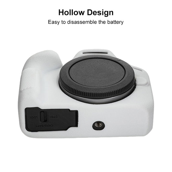 For Canon EOS R100 Litchi Texture Soft Silicone Protective Case(White)