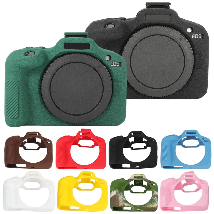 For Canon EOS R100 Litchi Texture Soft Silicone Protective Case(Green)