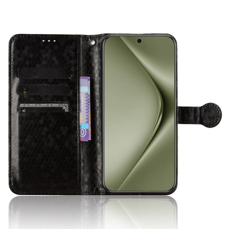 For Huawei Pura 70 Ultra Honeycomb Dot Texture Leather Phone Case(Black)