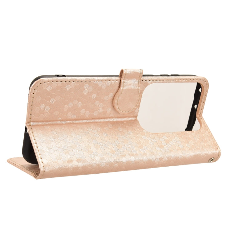 For Huawei Pura 70 Ultra Honeycomb Dot Texture Leather Phone Case(Gold)