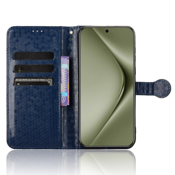 For Huawei Pura 70 Ultra Honeycomb Dot Texture Leather Phone Case(Blue)