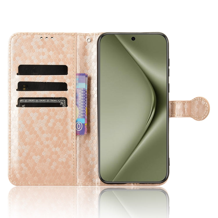 For Huawei Pura 70 Pro / Pro+ Honeycomb Dot Texture Leather Phone Case(Gold)