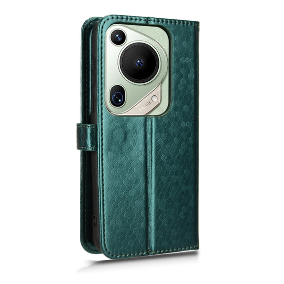 For Huawei Pura 70 Pro / Pro+ Honeycomb Dot Texture Leather Phone Case(Green)