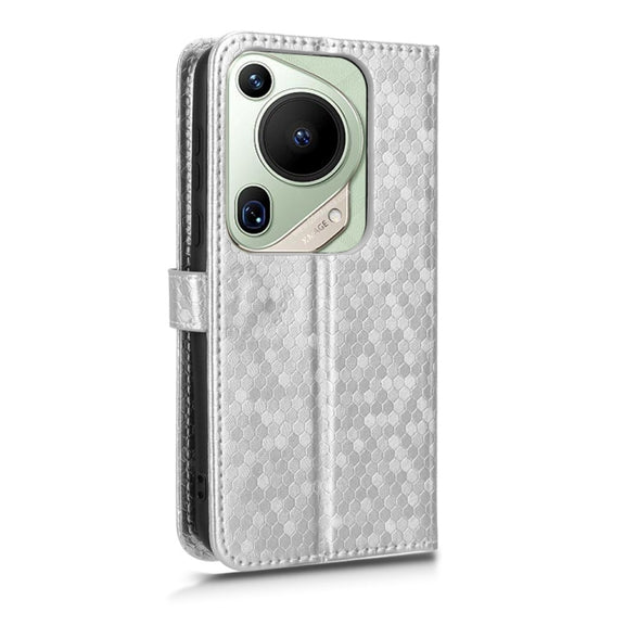 For Huawei Pura 70 Pro / Pro+ Honeycomb Dot Texture Leather Phone Case(Silver)