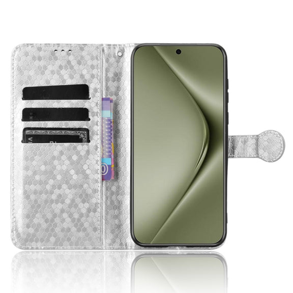 For Huawei Pura 70 Pro / Pro+ Honeycomb Dot Texture Leather Phone Case(Silver)