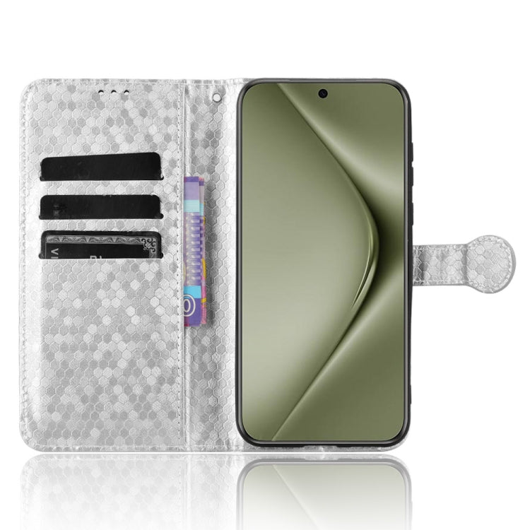For Huawei Pura 70 Pro / Pro+ Honeycomb Dot Texture Leather Phone Case(Silver)