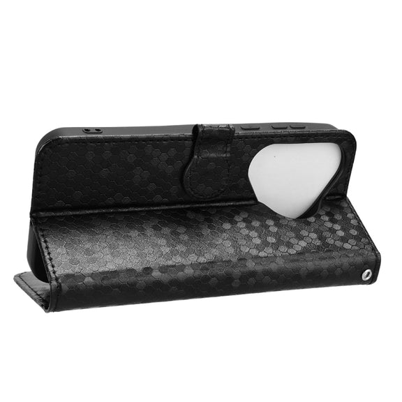 For Huawei Pura 70 Honeycomb Dot Texture Leather Phone Case(Black)