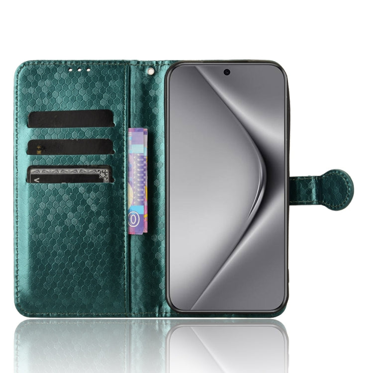 For Huawei Pura 70 Honeycomb Dot Texture Leather Phone Case(Green)