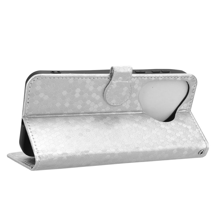 For Huawei Pura 70 Honeycomb Dot Texture Leather Phone Case(Silver)