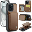 For iPhone 15 JEEHOOD J05 Business Magnetic Style RFID Leather Phone Case(Brown) - iPhone 15 Cases by JEEHOOD | Online Shopping South Africa | PMC TechLife | Buy Now Pay Later Mobicred