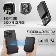 For iPhone 16 Pro Max JEEHOOD J05 Business Magnetic Style RFID Leather Phone Case(Black)