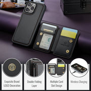 For iPhone 16 Pro Max JEEHOOD J05 Business Magnetic Style RFID Leather Phone Case(Black)