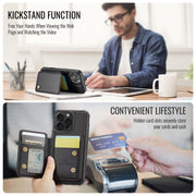 For iPhone 16 Pro Max JEEHOOD J05 Business Magnetic Style RFID Leather Phone Case(Black)