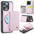 For iPhone 16 Pro Max JEEHOOD J05 Business Magnetic Style RFID Leather Phone Case(Pink) - iPhone 16 Pro Max Cases by JEEHOOD | Online Shopping South Africa | PMC TechLife | Buy Now Pay Later Mobicred