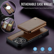 For iPhone 16 Pro Max JEEHOOD J05 Business Magnetic Style RFID Leather Phone Case(Brown)